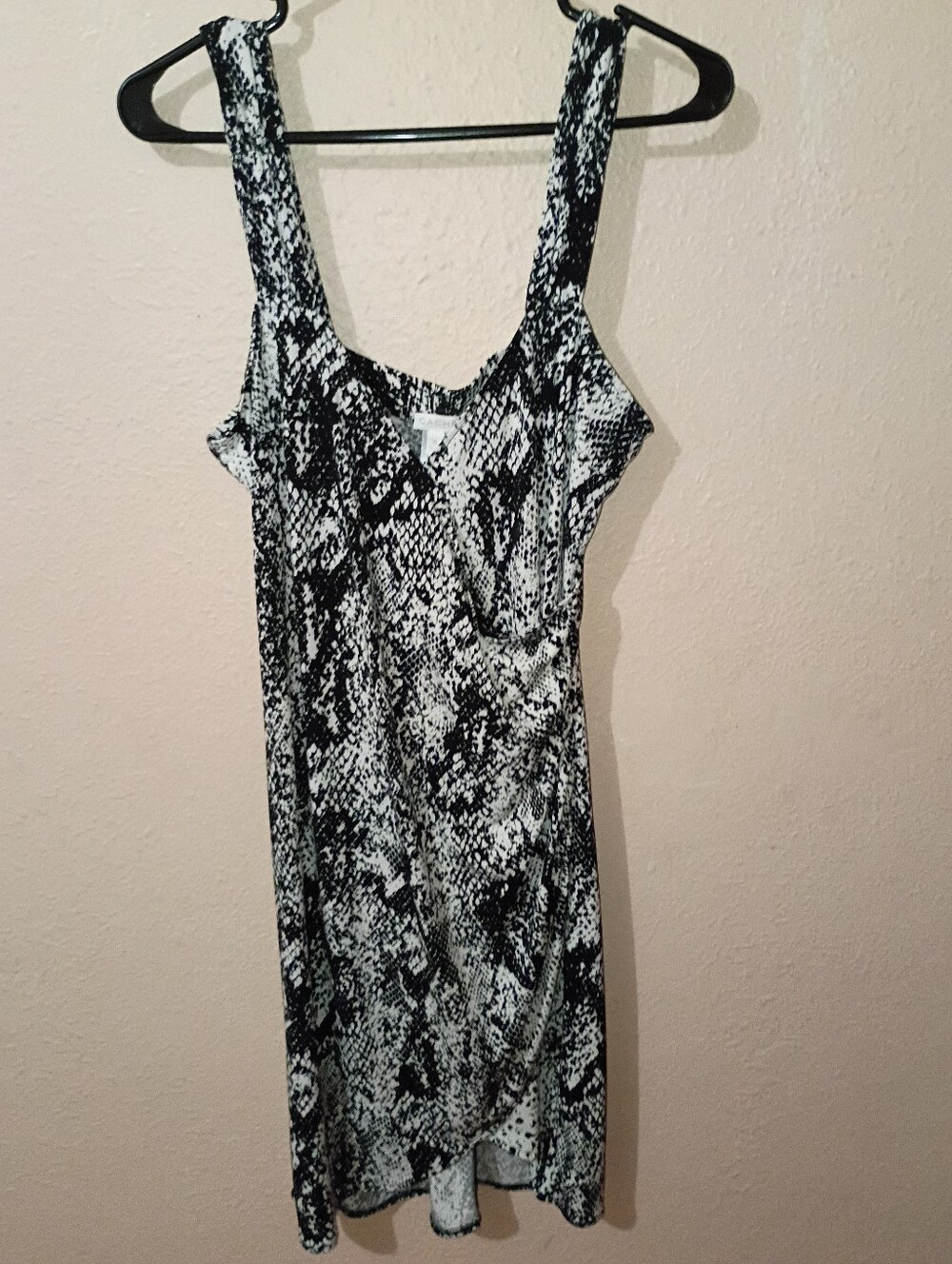 Cache Size XL Black & White Snake Print Sleeveless Midi Dress